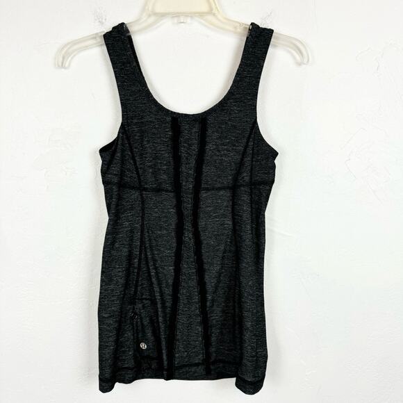Lululemon Run Free Tank Ruffle Back In Heathered Black Size 4 Running Gym Active - Picture 11 of 15